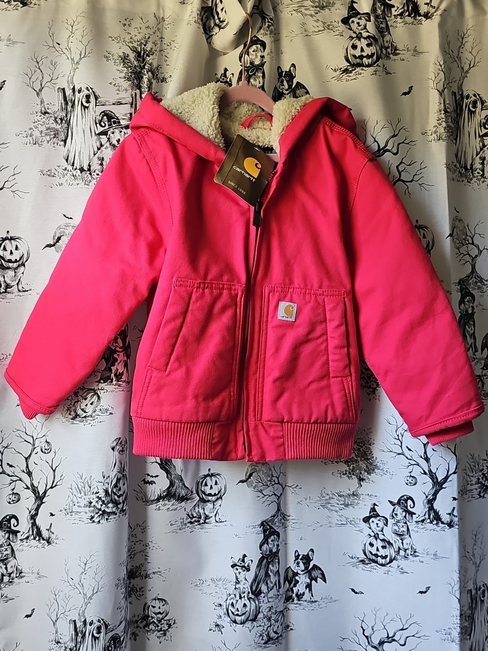 Carhartt Sherpa-Lined Jacket in Raspberry 3T NEW!